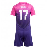 Camiseta Alemania Florian Wirtz #17 Visitante Equipación para niños Eurocopa 2024 manga corta (+ pantalones cortos)